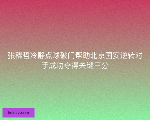 张稀哲冷静点球破门帮助北京国安逆转对手成功夺得关键三分